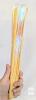 New XL 24" Across 13.5" Long Iridescent Pink Bamboo Hand Fan | Festival Merch | Vinyl Shimmer Clack Fan | Thwoorp Fan | EDM Rave accessories | Pride Festival | Holographic Ibiza Holiday - 3
