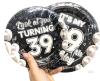 New Greencian 96pc Turning 39 Years Old Birthday Party Plates Forks Napkins, Plates 6.8" - 9" Diameter - 2