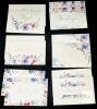 New Oaken Leaford 48 Pack Pre-Folded Floral Thank You Cards with Envelopes & Stickers, 6 Elegant Flower Designs for Wedding, Baby Shower Blue/Red - 4