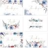 New Oaken Leaford 48 Pack Pre-Folded Floral Thank You Cards with Envelopes & Stickers, 6 Elegant Flower Designs for Wedding, Baby Shower Blue/Red