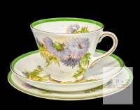 Vintage Royal Doulton Glamis Thistle Trio: Bone China Teacup, Saucer & Bread/Butter Dish, No Chips or Cracks, Each Piece Rings True