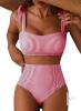 New Size XL Women's Tie Shoulder Bikini Sets 2 Piece Striped Swimsuits