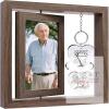 New Fooyekep Memorial Gifts for Loss of Grandpa, Spinning Wooden Picture Frame With Double-Sided Keychain