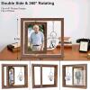 New Fooyekep Memorial Gifts for Loss of Grandpa, Spinning Wooden Picture Frame With Double-Sided Keychain - 2