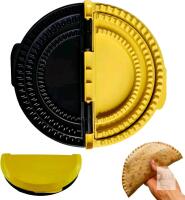 New 3-in-1 Tortilla Sealer & Sandwich Crimper Press, Adjustable Taco Crimper for Empanadas, Samosas & Sandwich Sealing, Yellow, Black, Plastic + Silicone Basting Brush