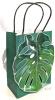 New 24-Pack Tropical Monstera Leaf Tiki Paper Gift Bags - 3.25" &times; 3.15" &times; 8.15" Tall (Excluding Handles) - 2