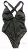 New Size SM Women's One-Piece Crisscross Straps Ribbed Bathing Suit