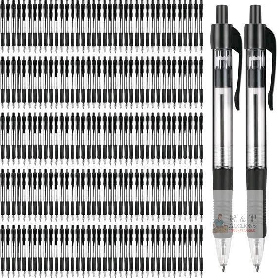 New Blcculi 200 Pack Retractable Ballpoint Pens Bulk, 1.0 Mm Medium Point Pen,Black Gel Ink Pens,Smooth Writing Pens With Comfortable Grip For Office Supplies Journal Writing (Black Ink)