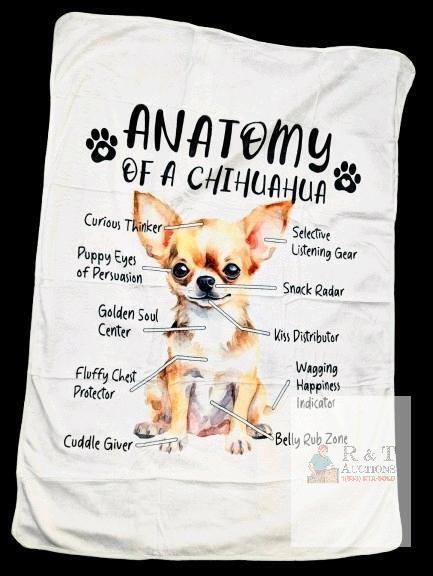 New Anatomy of a Chihuahua Super Soft Minky Flannel Blanket, 29" &times; 40"