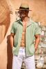 New Size MED Men's Coofandy Cuban Guayabera Shirt Short Sleeve Button Down Shirts Casual Summer Beach Linen Shirts - 2