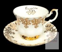 Vintage Royal Albert English Bone China 50th Anniversary Teacup & Saucer, No Chips or Cracks, Rings True