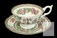 Vintage (Possibly Antique) Coalport Indian Tree Footed Teacup and Saucer, Small Fleabite Inside Cup, No Chips or Cracks