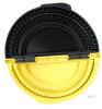 New 3-in-1 Tortilla Sealer & Sandwich Crimper Press, Adjustable Taco Crimper for Empanadas, Samosas & Sandwich Sealing, Yellow, Black, Plastic + Silicone Basting Brush - 2