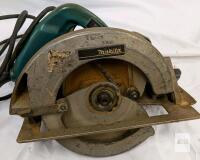 Makita Electric Circular Saw 7-1/4" Blade 13A Model 5007NB Style, Corded Light works. No blade. Unable to test further.