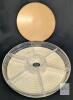 2 Plastic Lazy Susans, 1 With 2pc Separated 3-Compartment Serving Dishes & Glass Bowl (Not Original To Set), 13" - 14.5" Diameter