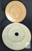 2 Plastic Lazy Susans, 1 With 2pc Separated 3-Compartment Serving Dishes & Glass Bowl (Not Original To Set), 13" - 14.5" Diameter - 2