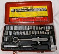 Powermaster 4860 40pc 3/8" & 1/4" Drive Metric/SAE Socket Set, Chrome, Japan, w/Case