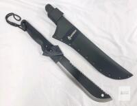 Gerber Gator Machete 18" Sawback Blade, Gator Grip Handle, Nylon Sheath, Lanyard Cord
