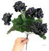 New 6pc Artificial Silk Flowers with Stems Flower Family Decoration for Festivals, Birthdays, Weddings and Celebrations (Black, 12" Long ) X004RSV4ZR - 3