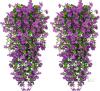 New 2pc Homsunny Artificial Hanging Flowers, Purple, 15" Tall With 16" Long Hanging Portion , X004VTZN1D