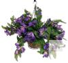 New Homsunny Artificial Hanging Basket, 3 Bunches Purple Flowers 18" Long, Coir-Lined Metal Hanging Basket, Styrofoam Half-Sphere With Artificial Turf , X004VTQ8ZD