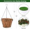 New Homsunny Artificial Hanging Basket, 3 Bunches Purple Flowers 18" Long, Coir-Lined Metal Hanging Basket, Styrofoam Half-Sphere With Artificial Turf , X004VTQ8ZD - 2