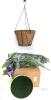 New Homsunny Artificial Hanging Basket, 3 Bunches Purple Flowers 18" Long, Coir-Lined Metal Hanging Basket, Styrofoam Half-Sphere With Artificial Turf , X004VTQ8ZD - 3
