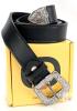 New 41" (8-10) Women's Chaoren 1" Wide Country Western PU Leather Belt With Hole-Making Punch Tool - 3