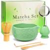 New Ranerane Matcha Whisk Set, Sakura Cyan Ceramic Matcha Set Includes Matcha Bowl, Matcha Whisk (Chasen) and Holder, Sifter, Bamboo Scoop & Spoon - 6 Pcs Matcha Kit for Matcha Lovers : Sakura Cyan X004R26MJB