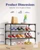 New Kitsure Shoe Rack - Non-Woven Shoe Rack Shelf, Shoe Organizer for Closet, Entryway, Garage & Corridor, Stackable Shelves, 70 x 30 x 47cm, Black - 2