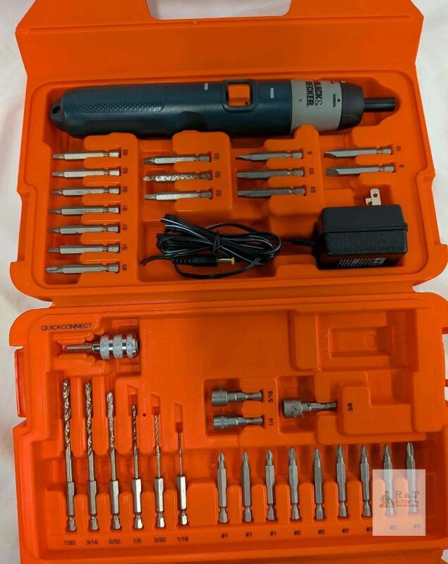 Black & Decker KC4815 Cordless Screwdriver Set with 15 Accessories and Carrying Case