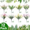 New WILLBOND 12 Bundles Artificial Flowers Outdoor, UV Resistant Faux Artificial Plants Shrubs Plastic Flower Bulk for Hanging Planter Porch Window Home Spring Summer Decor (Lovely Color) X0042I2BYP - 2