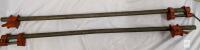 Pair 3/4" Pipe Clamps, Red Cast Iron Jaws, 36-Inch Length, Heavy Duty Woodworking Tool