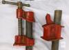 Pair 3/4" Pipe Clamps, Red Cast Iron Jaws, 36-Inch Length, Heavy Duty Woodworking Tool - 3