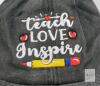 ZVUZVO Teacher Appreciation Black Baseball Cap with "Teach Love Inspire" Embroidery - 2