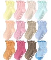 Aroveea Non-Slip Grip Cotton Baby Socks, 12 Pairs, Multi-Color, Unisex, Various Sizes
