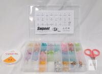 Swpeet 627PCS Glass Beads Jewelry Making Kit, Mixed Colors, Storage Case, Scissors, String