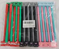 24-Piece Novelty Gel Pen Set with Cartoon-Themed Caps, Assorted Ink Colors, 0.5mm Tip