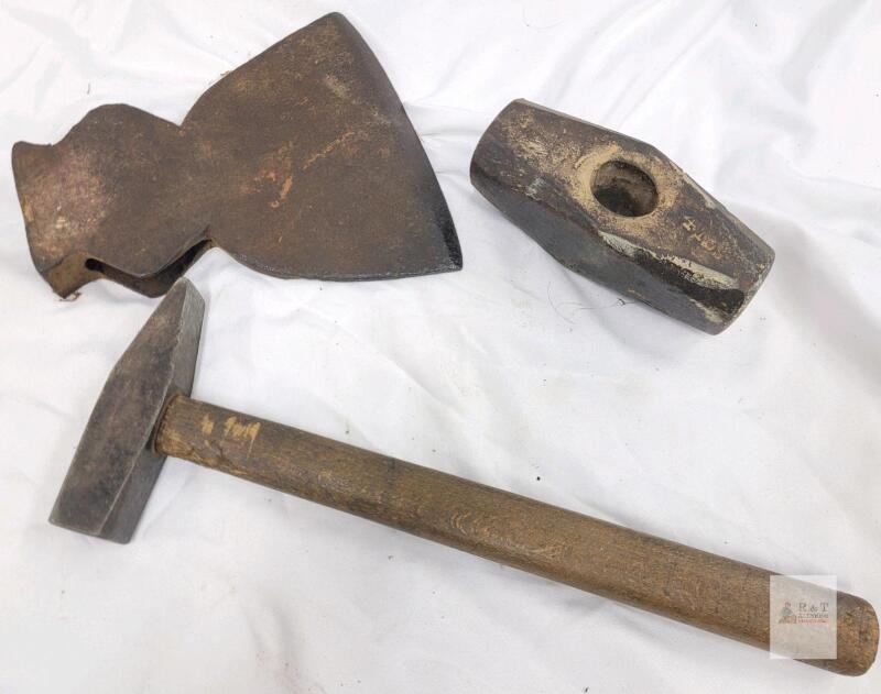 Vintage Axe Head , Sledge Head & Rock Hammer