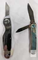 Stanley 10-049 Folding Utility Knife USA & Vintage 2-Blade Green Pocket Knife Set