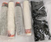Chili Cook-off Disposable Paper Cups (8 oz) & Black Plastic Spoons - Approx. 200 ct