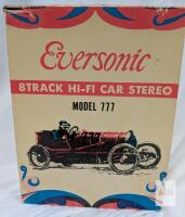 Eversonic Model 777 8-Track Hi-Fi Car Stereo, Taiwan, Bracket & Harness, Vintage Box