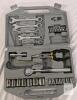 Work Centre Hand Tool Set with Sockets, Wrenches, Bits, Ratchet, and Pliers