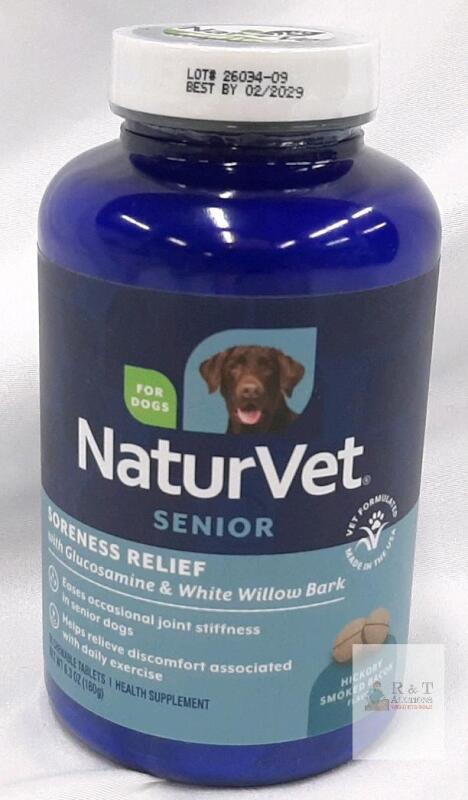 NaturVet Senior Soreness Relief Glucosamine, Willow Bark, 60 Chewable Tablets, Dogs, 6.3 oz