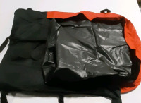 New Large Tote with Straps. Zippered Opening on 3 sides vinyl lining. Measures approximately 39.3" x 31.4" x 15.7".