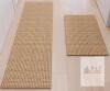 HOMEK Kitchen Rug Set, Non-Slip, 2-Piece, 60"x17" Runner + 30"x17" Mat, Machine Washable, Tan