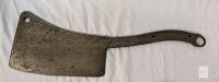 Large Vintage Carbon Steel Meat Cleaver, 18" Overall, 8.5" Blade, Integral Handle, Patina- no handle