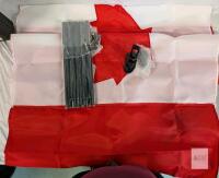 Flags Unlimited 6 ft. Spinning Flagpole Kit with Canadian Flag, White Aluminum Pole