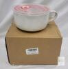 New NUTRIUPS 30oz Ceramic Stoneware Soup mugs with Hanlde, 900 ML White French Onion Soup Bowls with Lid