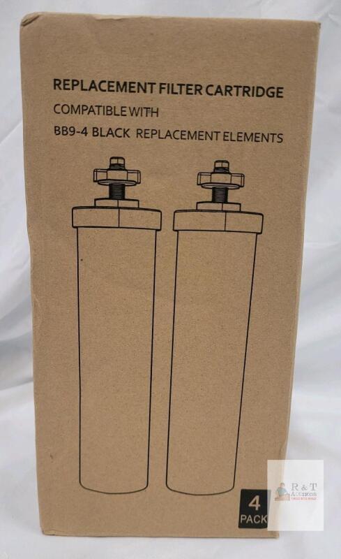 Amestar 4-Pack Black Carbon Water Filters, Compatible with Berkey BB9-2/BB9-4, 3,000 Gal Each